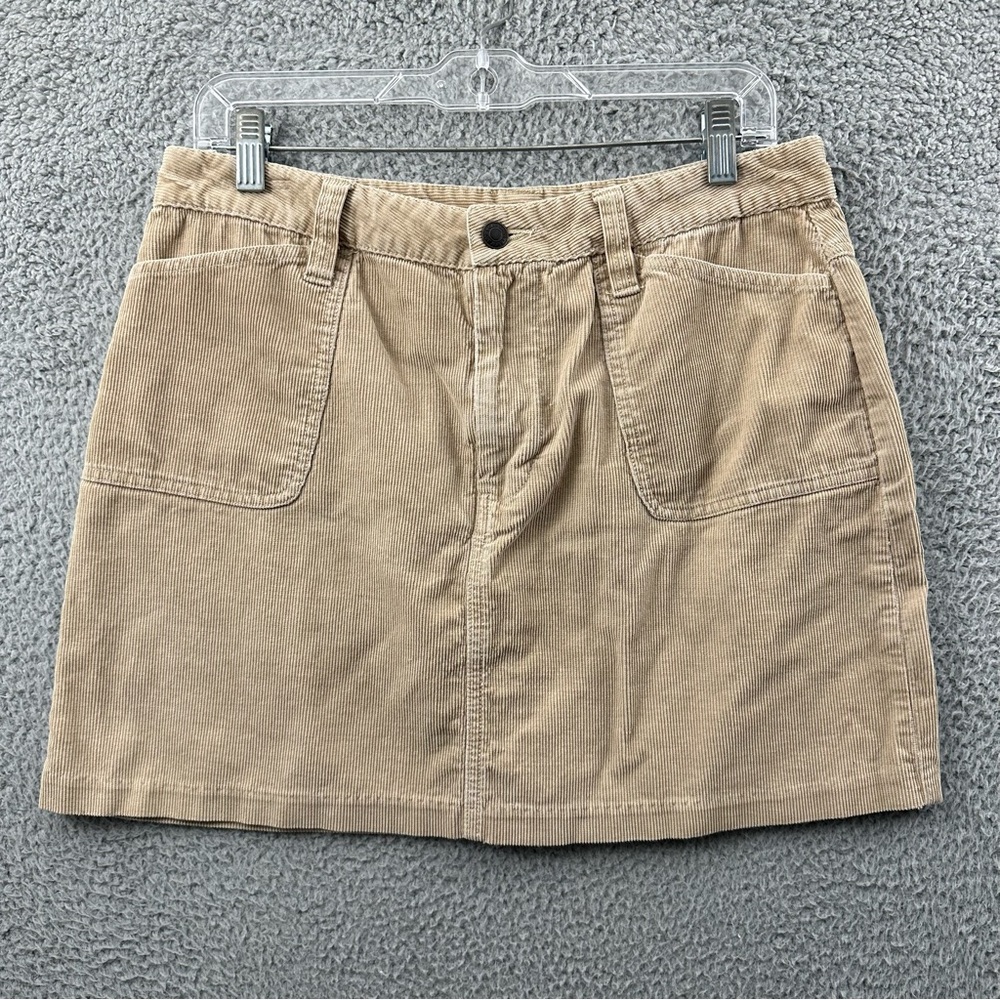 Vintage Old Navy Mini Corduroy Skirt Beige Tan Y2K‎ Academia 100% Cotton Size 10